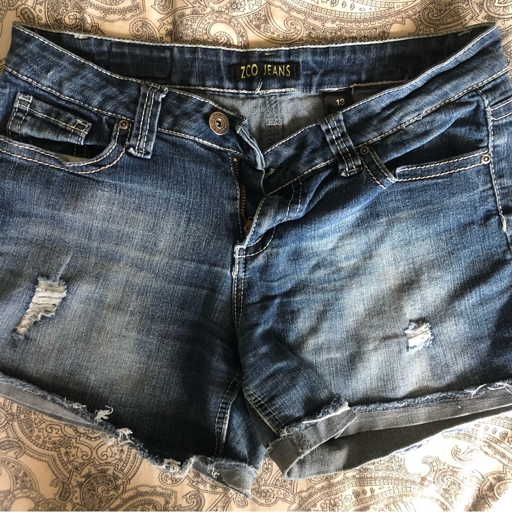 ZCO Jeans Women's Distressed Blue Jean Shorts